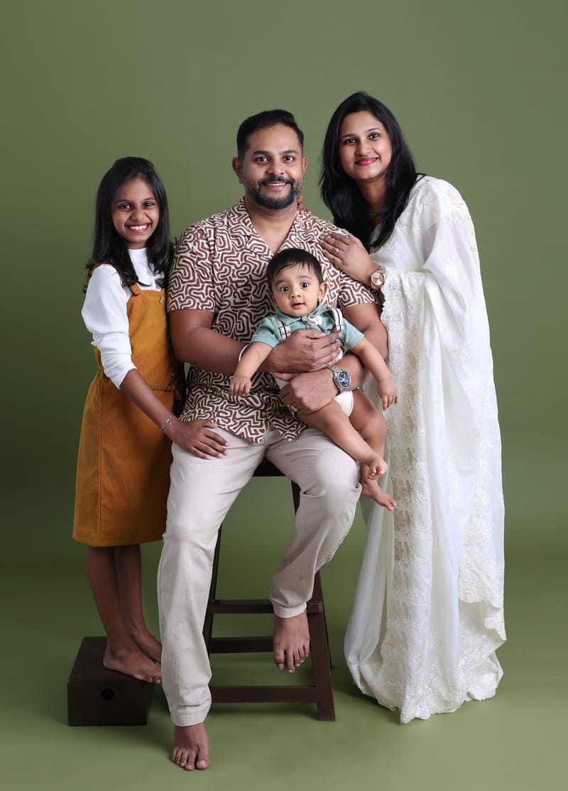 Family candid moment during photo session