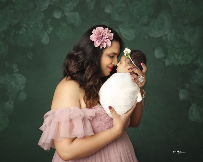 Family portrait with vibrant color grading