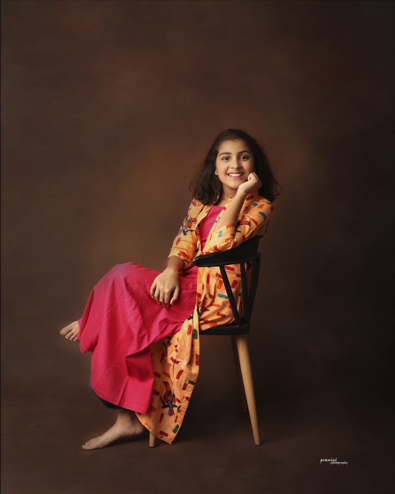 Young child in an elegant studio portrait