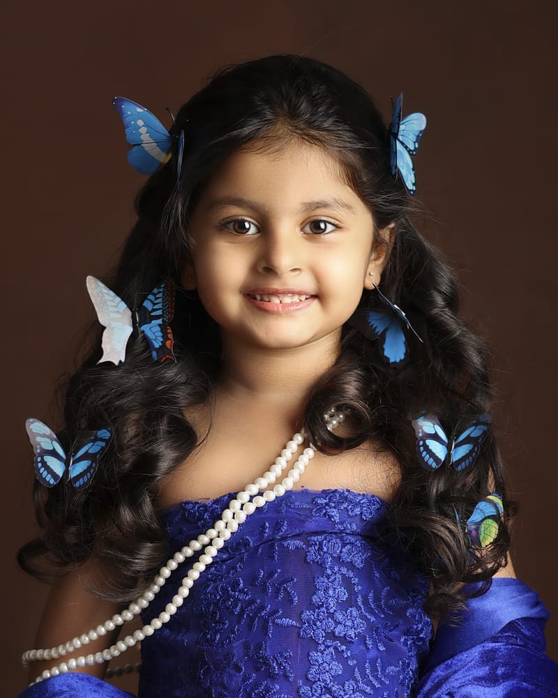 Child in a fairy-tale themed photography setup