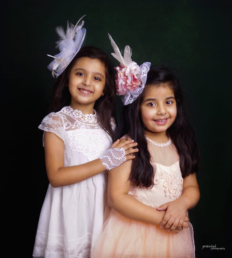 Kids portrait in a creative studio setup