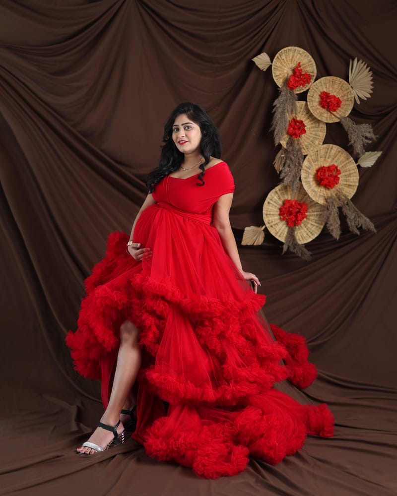 Maternity couple sharing a joyful moment