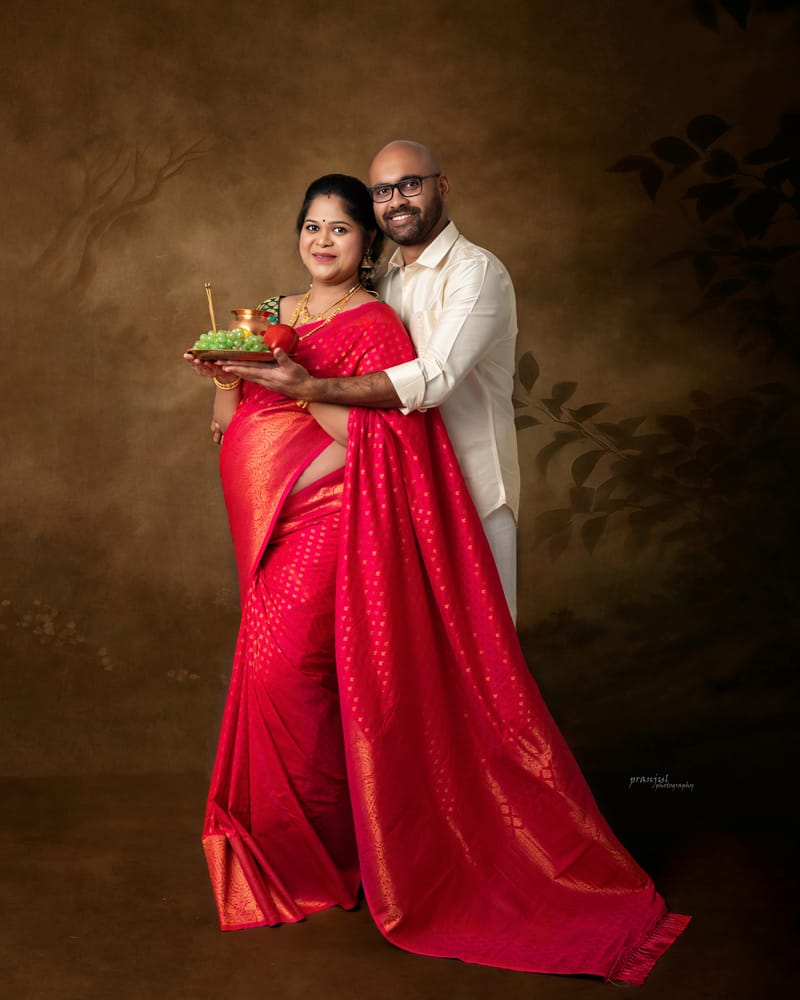 Maternity photography with minimalist studio backdrop