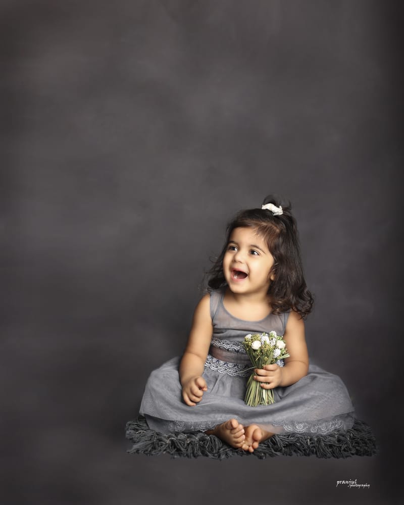 Toddler portrait with warm bokeh background